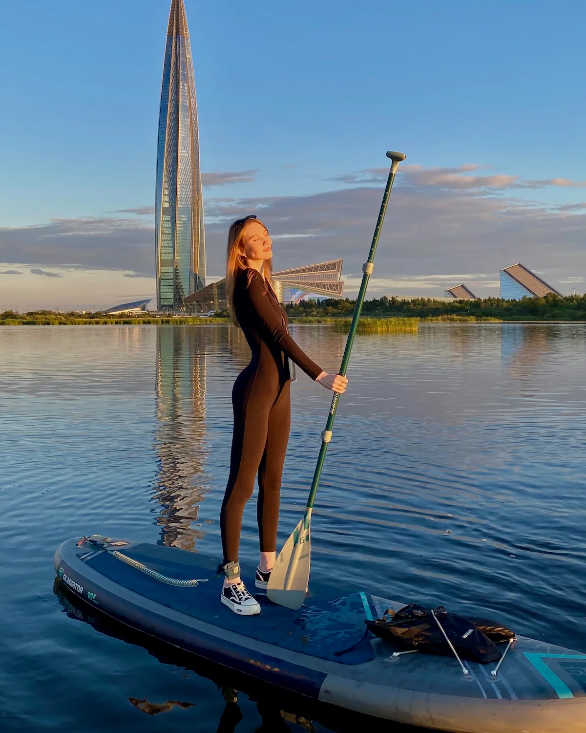 Закат на Лахте с SUP